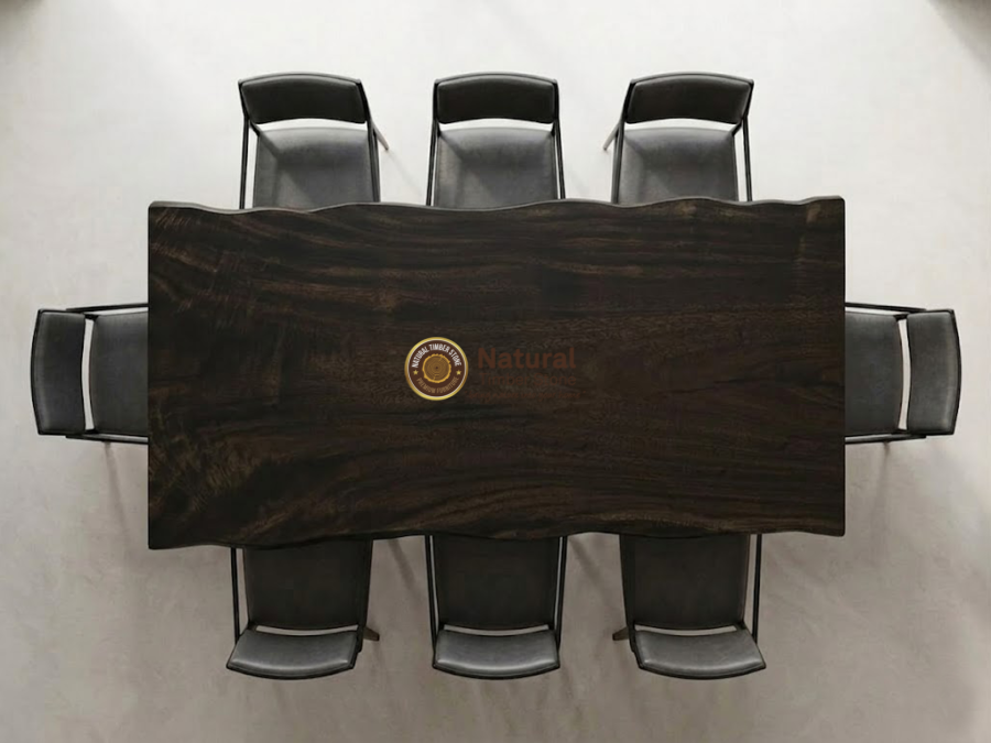 NTS002557 (2000-970-50) – Live Edge Rectangle Dining Table | Dark Walnut Stain