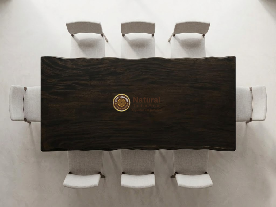 NTS002594 (2200-1035-56) – Live Edge Rectangle Dining Table| Dark Walnut Stain